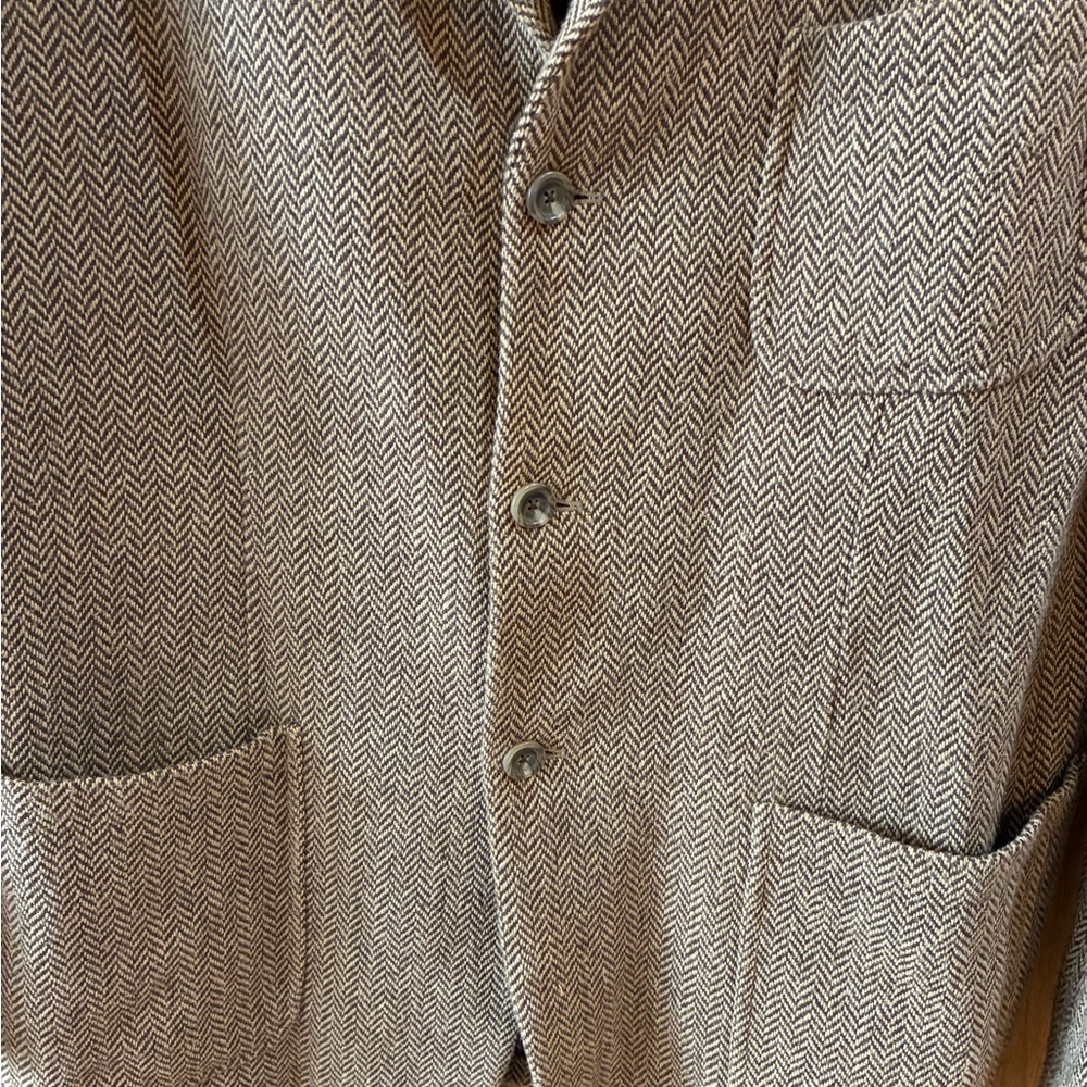Ralph Lauren Tan Herringbone Blazer - Picture 4 of 9